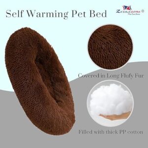 ZEXSAZONE Summer Round Donut Pet Bed for Cats and Puppies, Dogs, Cozy and Plush, Raised Bedside Support, Both Sides Use Like 2 in One, Washable, Best for Small Pets, Puppey & Cat - 50X50X12 CM