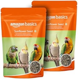 Basics Sunflower Seeds Bird Food | 2 Kg | 1 Kg x Pack of 2 | 100% Natural | Energy-Rich & Easily Digestible for All Life Stages| Made in India