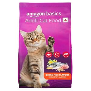 Basics Dry Cat Food | 3 Kg | Ocean Fish | with Real Chicken Meat & Fish | Suitable for Adult Cats | Packed with Protein | Suitable for All Breeds