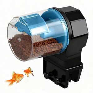 ZIBUYU® Electric Automatic Fish Feeder for Aquariums, Programmable Feeding Dispenser with Adjustable Portions, Reliable Timer, Easy Setup and Consistent Pet Care
