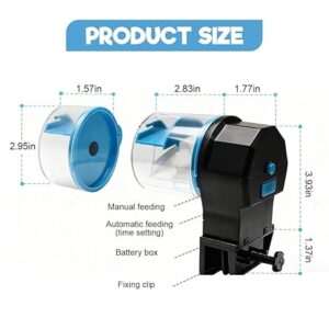 ZIBUYU® Electric Automatic Fish Feeder for Aquariums, Programmable Feeding Dispenser with Adjustable Portions, Reliable Timer, Easy Setup and Consistent Pet Care